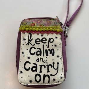 NEW Wristlet/Wallet with ID Pocket "KEEP CALM AND CARRY ON"